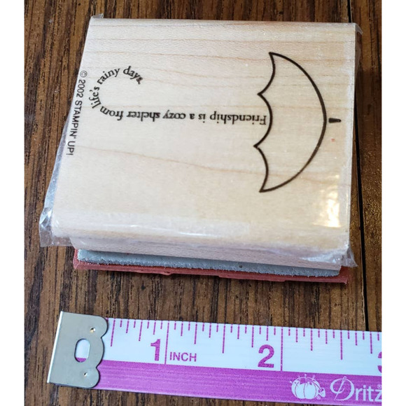 Stampin Up Umbrella Friendship is a Cozy Shelter Wood Mounted Rubber Stamp - Picture 3 of 7